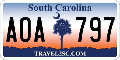 SC license plate AOA797