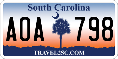 SC license plate AOA798