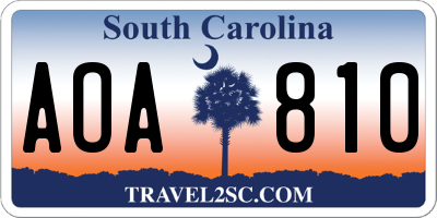 SC license plate AOA810