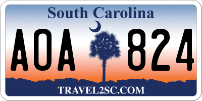 SC license plate AOA824