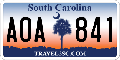 SC license plate AOA841