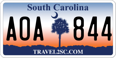 SC license plate AOA844