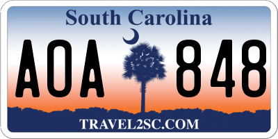 SC license plate AOA848