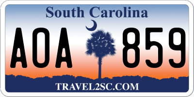 SC license plate AOA859