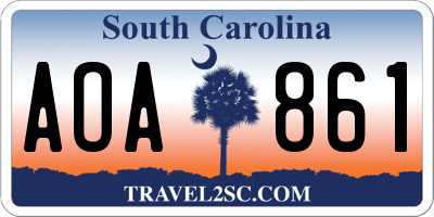 SC license plate AOA861