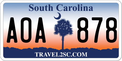SC license plate AOA878