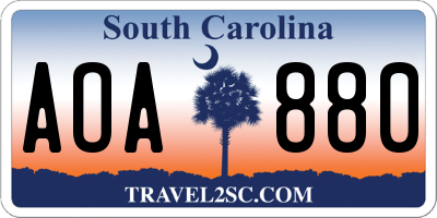 SC license plate AOA880