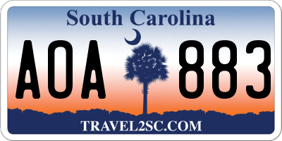SC license plate AOA883