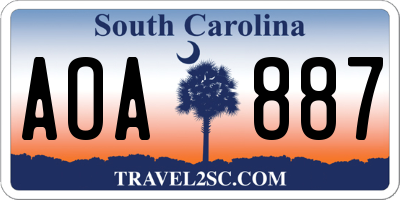 SC license plate AOA887
