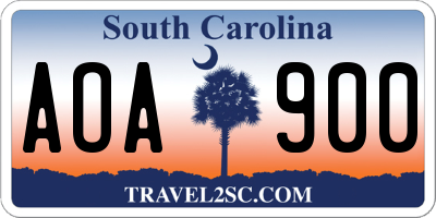 SC license plate AOA900