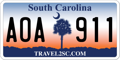 SC license plate AOA911