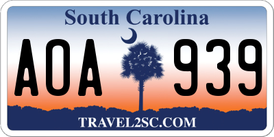 SC license plate AOA939