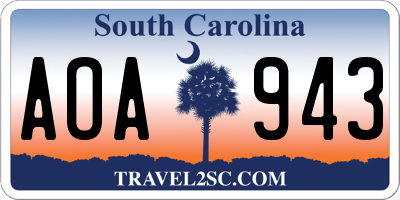 SC license plate AOA943