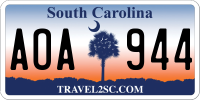 SC license plate AOA944