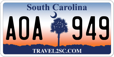 SC license plate AOA949