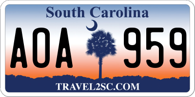 SC license plate AOA959