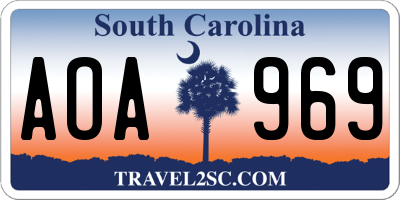 SC license plate AOA969