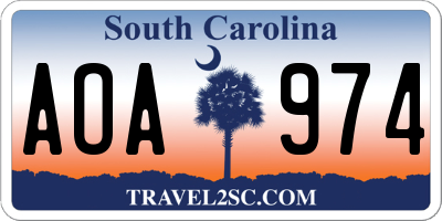 SC license plate AOA974