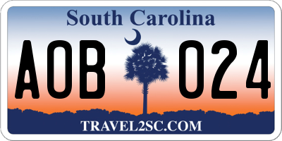 SC license plate AOB024