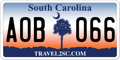 SC license plate AOB066