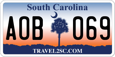 SC license plate AOB069