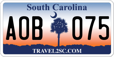 SC license plate AOB075
