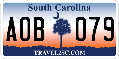 SC license plate AOB079