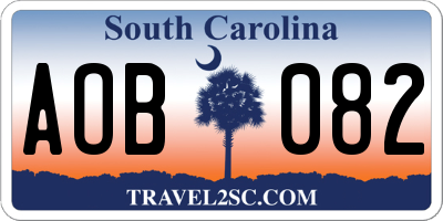 SC license plate AOB082