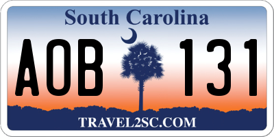 SC license plate AOB131