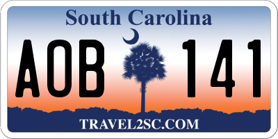 SC license plate AOB141