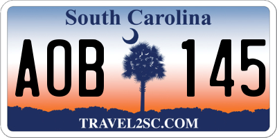 SC license plate AOB145
