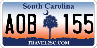 SC license plate AOB155