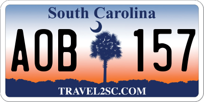 SC license plate AOB157