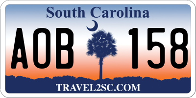 SC license plate AOB158