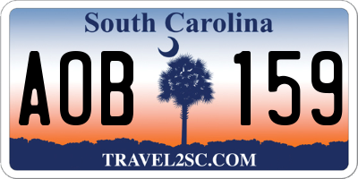 SC license plate AOB159