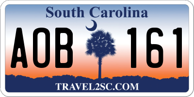 SC license plate AOB161