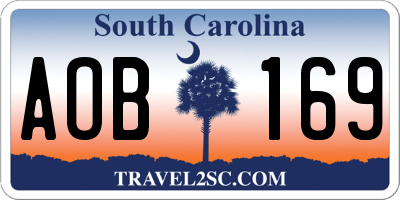 SC license plate AOB169