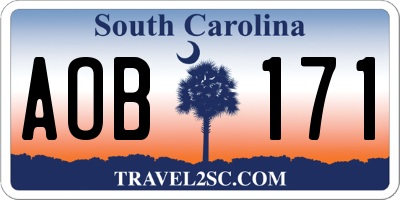 SC license plate AOB171