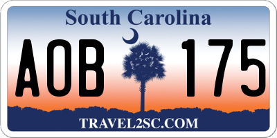 SC license plate AOB175