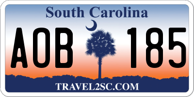 SC license plate AOB185