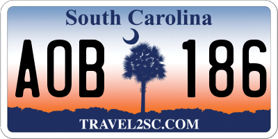 SC license plate AOB186
