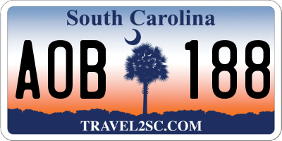 SC license plate AOB188