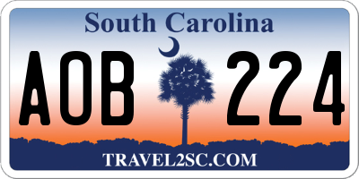 SC license plate AOB224