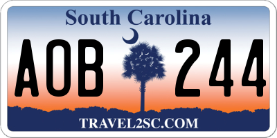 SC license plate AOB244