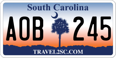 SC license plate AOB245
