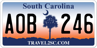 SC license plate AOB246