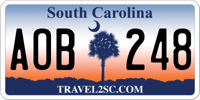 SC license plate AOB248