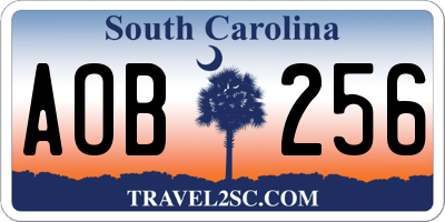 SC license plate AOB256