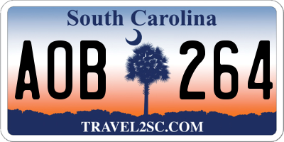 SC license plate AOB264