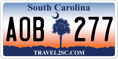 SC license plate AOB277